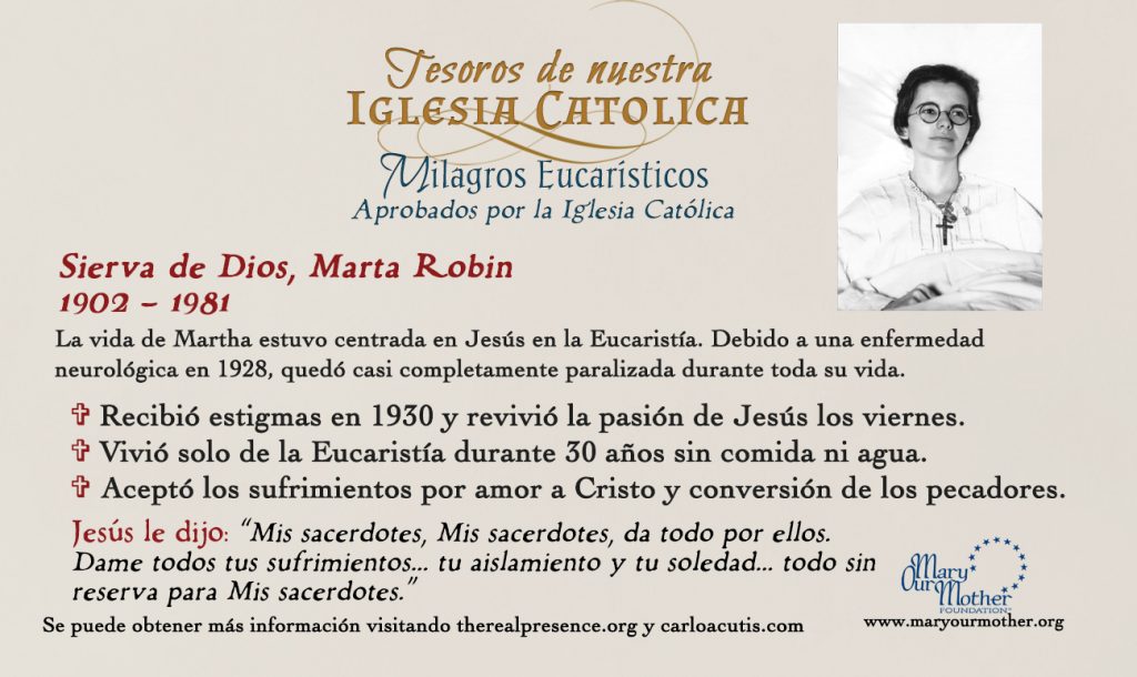 Spanish Marthe Robin Card Front